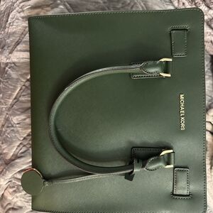 NEW Michael Kors Green Leather Tote Bag